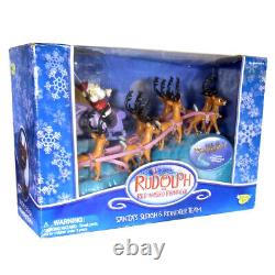 Vintage RUDOLPH & SANTA SET in BOX Christmas Decoration RANKIN BASS OOP