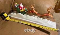 Vintage Rare wind up Santa with Moving Reindeer playing Jingle Bells