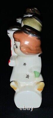 Vintage Relco Ceramic Christmas Figurine'n O E L' Angels Riding Candy Cane