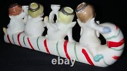 Vintage Relco Ceramic Christmas Figurine'n O E L' Angels Riding Candy Cane
