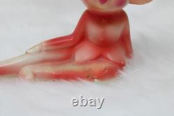Vintage Relco Japan Christmas Pixie Elves Sitting 5.5 Green and Pink Porcelain