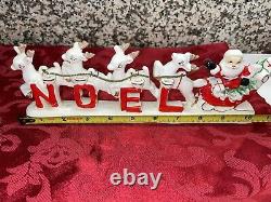 Vintage Relco Japan Noel Santa And Sleigh Christmas Candle Holder 1950s MCM