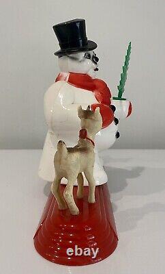 Vintage Royal Electric Light Up Snowman With 2 Rudolphs, Orig Cord, Works