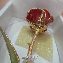 Vintage Royal Orchid Collection 24K Gold Plated Dipped Rose in Box Antique