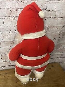 Vintage Rushton Co. Santa Claus Plush Doll Rubber Face White Boots White Belt