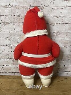 Vintage Rushton Co. Santa Claus Plush Doll Rubber Face White Boots White Belt