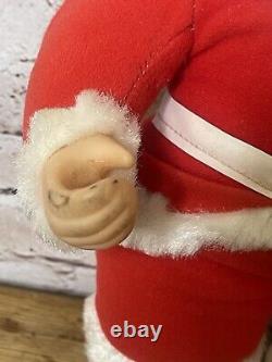 Vintage Rushton Co. Santa Claus Plush Doll Rubber Face White Boots White Belt