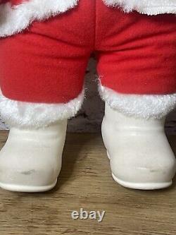 Vintage Rushton Co. Santa Claus Plush Doll Rubber Face White Boots White Belt