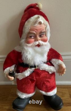 Vintage Rushton Pixie Face Santa Claus Black Rubber Boots Great Condition