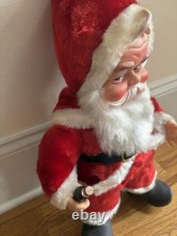 Vintage Rushton Pixie Face Santa Claus Black Rubber Boots Great Condition