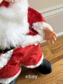 Vintage Rushton Pixie Face Santa Claus Black Rubber Boots Great Condition
