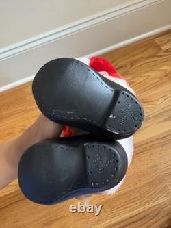 Vintage Rushton Pixie Face Santa Claus Black Rubber Boots Great Condition