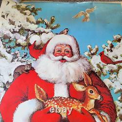 Vintage Santa Claus Lithograph Phillip Sales Huge 5.9' X 2.9' Door Poster