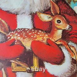 Vintage Santa Claus Lithograph Phillip Sales Huge 5.9' X 2.9' Door Poster
