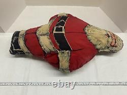 Vintage Santa Claus Mid Century Christmas Cloth Pillow 19 Tall