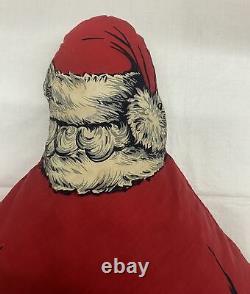 Vintage Santa Claus Mid Century Christmas Cloth Pillow 19 Tall