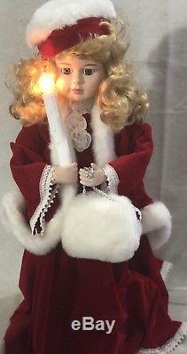 Vintage Santas Best Animated Porcelain Doll Patricia 24 Rare Excellent Working