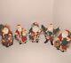 Vintage Santas Clause Artistic Hand Crafted Lot (5 Statues) From Christmas Tree