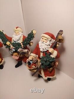 Vintage Santas Clause Artistic Hand Crafted Lot (5 Statues) from Christmas Tree
