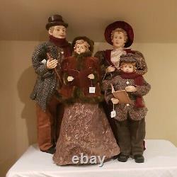 Vintage Set Of 4 Victorian Christmas Carolers Family Adults 40 Children 28
