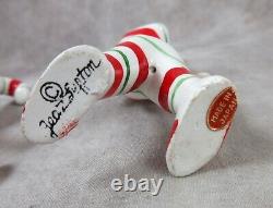 Vintage Set of 2 LEFTON Christmas Candy Cane Elves Pixies Near Perfect No Repair