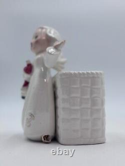 Vintage Shafford Christmas Girl Angel Holding Santa Japan Ultra Rare Planter