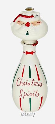 Vintage Shafford Christmas Spirits Santa Claus Decanter Bottle Pixieware 1950s