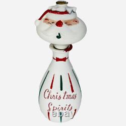 Vintage Shafford Christmas Spirits Santa Claus Decanter Bottle Pixieware 1950s