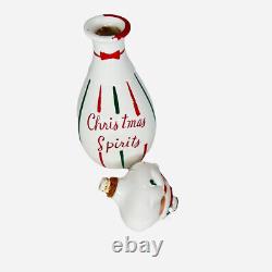 Vintage Shafford Christmas Spirits Santa Claus Decanter Bottle Pixieware 1950s