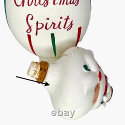 Vintage Shafford Christmas Spirits Santa Claus Decanter Bottle Pixieware 1950s