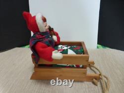 Vintage Simpich Christmas Caroler Apple Sled Baby 1998