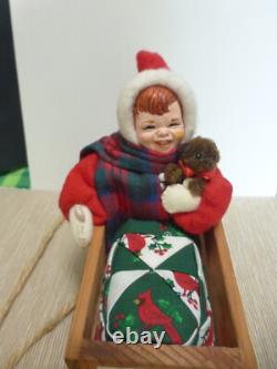 Vintage Simpich Christmas Caroler Apple Sled Baby 1998