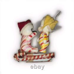 Vintage Snow Baby Candy Striped Christmas Pixie Elf Japan Candy Canes Posable