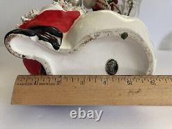 Vintage Spaghetti Trim Santa Claus Planter / Centerpiece Shenandoah Prod. Japan