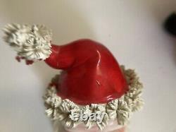 Vintage Spaghetti Trim Santa Claus Planter / Centerpiece Shenandoah Prod. Japan