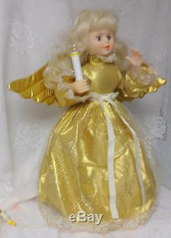 Vintage Telco Animated Motion-Ette Christmas Gold Angel w Light Orig Box