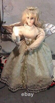 Vintage Telco Christmas Angel Doll Animated Lighted 28 Head & Arm Moving
