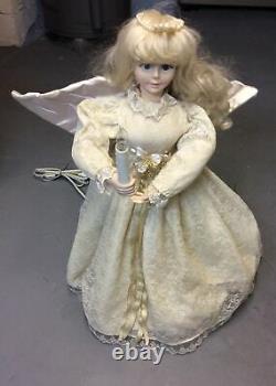Vintage Telco Christmas Angel Doll Animated Lighted 28 Head & Arm Moving
