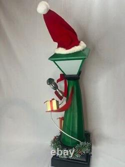 Vintage Telco Frank E Post Singing Animated Christmas Lamp Post Tested Works