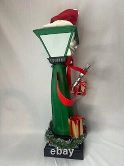 Vintage Telco Frank E Post Singing Animated Christmas Lamp Post Tested Works