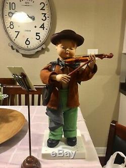 Vintage Telco Motion-Ette Animated Christmas Plays silent Night Boy With Violin