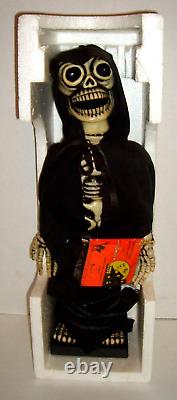 Vintage Telco Motionettes Grim Reaper Skeleton Animated Halloween Figure & Box