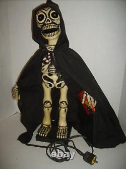 Vintage Telco Motionettes Grim Reaper Skeleton Animated Halloween Figure & Box