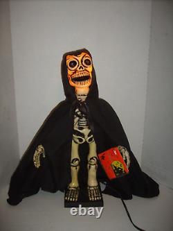 Vintage Telco Motionettes Grim Reaper Skeleton Animated Halloween Figure & Box