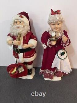 Vintage Telco Motionettes Mr and Mrs Santa Claus Animated 24 Lights & Motion