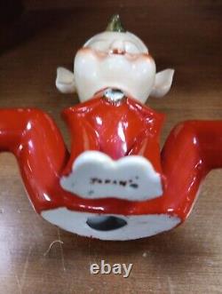 Vintage Thames Ceramic Pixie Elf 6x8 Figurine 1950's Christmas Japan Rare