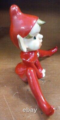 Vintage Thames Ceramic Pixie Elf 6x8 Figurine 1950's Christmas Japan Rare