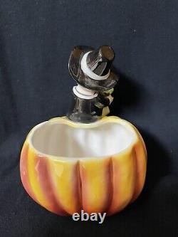 Vintage Thanksgiving Samson Import Pilgrim Pumpkin Relpo Planter Japan Boy 1960