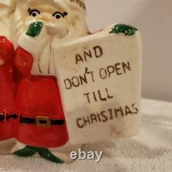 Vintage Three Wise Santas Christmas Ceramic Bank Figurine Japan RARE