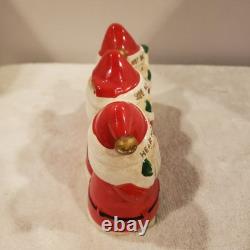 Vintage Three Wise Santas Christmas Ceramic Bank Figurine Japan RARE